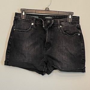 Black jean shorts